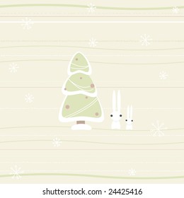 xmas card with rabbits. More cards and rabbits in my portfolio.