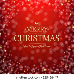 Xmas Card Whit Holly Berry, With Gradient Mesh, Vector Illustration