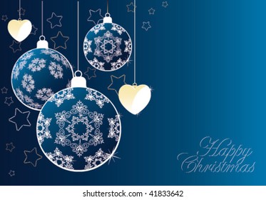 xmas card white blue