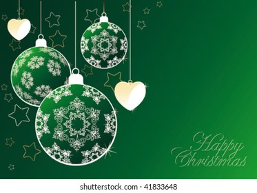 xmas card white green