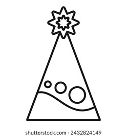 Xmas child covering head icon outline vector. Party hat. Festive party