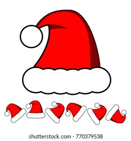 Xmas (Christmas) hat vector illustration. Christmas and New Year gears in vector.