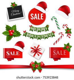 Xmas Collection With Gradient Mesh, Vector Illustration