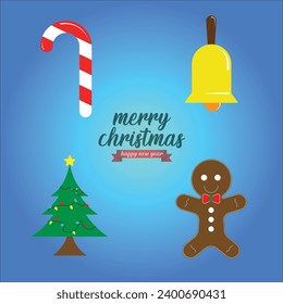 xmas decoration flat vector clip art 1