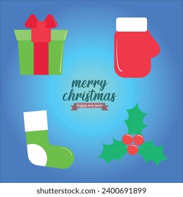 decoración de navidad clip vectorial plano art 2