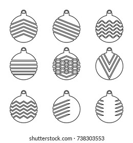 Xmas decoration vector icon. Christmas ball. Pictogram for holiday card, booklet and website. Flat cartoon illustration isolated on white background.