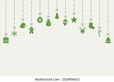 Xmas decorations on bright background. Christmas ornament. Vector