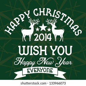 xmas deer and happy new year  vector art