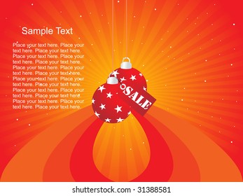 xmas discount sale, orange vector illustration