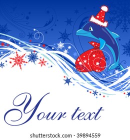 xmas dolphin card