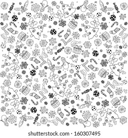 Xmas doodles vector, ready to use for greetings or invitation card. Background