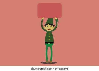 Xmas Dwarf holding a message board