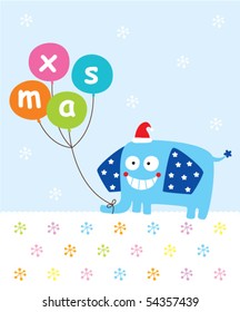 xmas elephant card