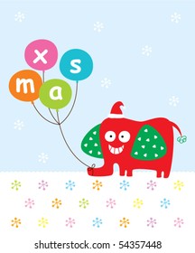 xmas elephant card