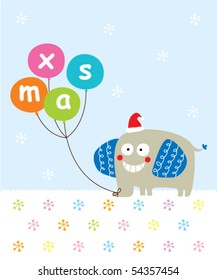 xmas elephant card