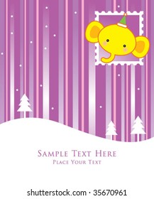 xmas elephant stamp
