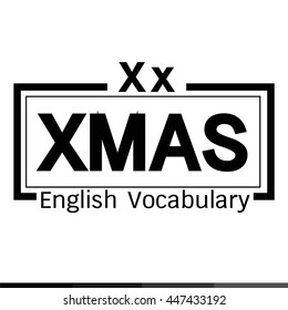 XMAS english word vocabulary illustration design
