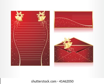 xmas envelope and letter head in red with santa bell