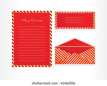 xmas envelope and letter head in red