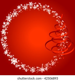 Xmas frame with snowlakes