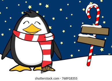 xmas funny penguin cartoon expression santa claus hat background in vector format 