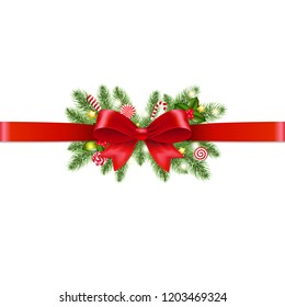 Xmas Garland Transparent Background With Gradient Mesh, Vector Illustration