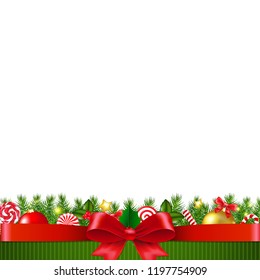 Fondo Blanco De Garland De Xmas Con Malla De Gradiente, Ilustración De Vectores
