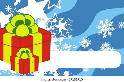 xmas gift box background in vector format