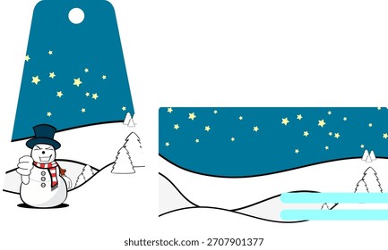 colección de la Tarjeta de regalo de Navidad con la historieta del muñeco de nieve en Arte vectorial