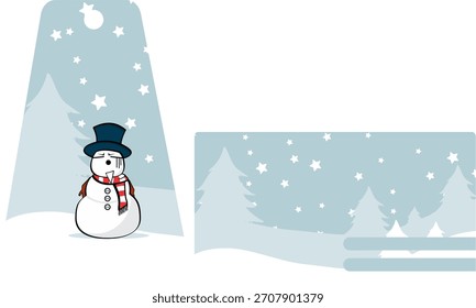 colección de la Tarjeta de regalo de Navidad con la historieta del muñeco de nieve en Arte vectorial