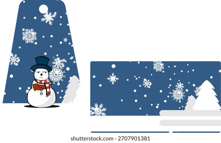 colección de la Tarjeta de regalo de Navidad con la historieta del muñeco de nieve en Arte vectorial