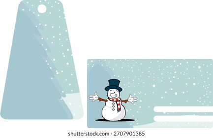 colección de la Tarjeta de regalo de Navidad con la historieta del muñeco de nieve en Arte vectorial