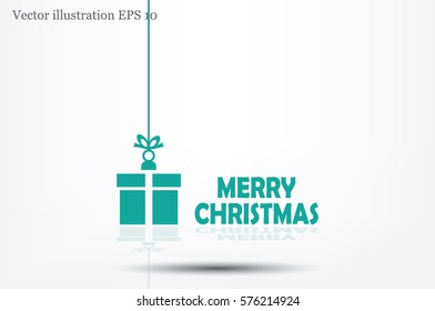 xmas gift icon vector illustration .
