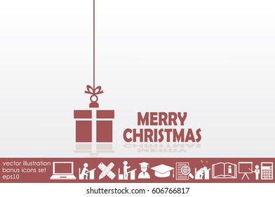 xmas gift icon vector illustration eps10