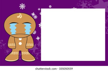 xmas gingerbread kid cartoon expression background in vcetorformat very easy to edit