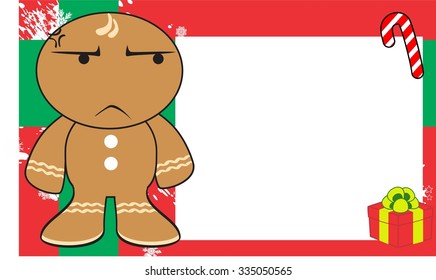 xmas gingerbread kid cartoon expression background in vcetorformat very easy to edit