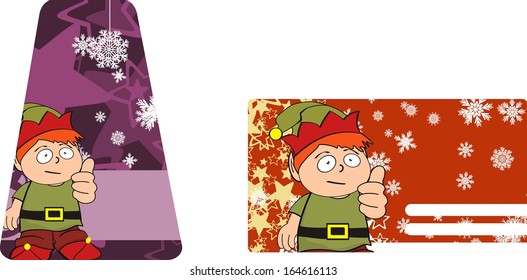 xmas gnome kid sticker card in vector format very easy to edit