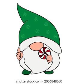 Xmas gnome vector illustration. Cartoon clipart Christmas gnome set for kids activity t shirt print, icon, logo, label, patch or sticker. Christmas character clipart. svg