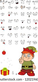 xmas gnomo kid cartoon set in vector format