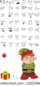 xmas gnomo kid cartoon set in vector format