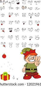 xmas gnomo kid cartoon set in vector format