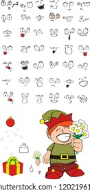 xmas gnomo kid cartoon set in vector format