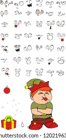 xmas gnomo kid cartoon set in vector format