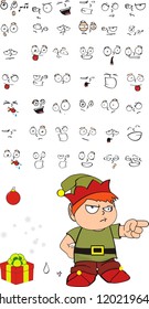 xmas gnomo kid cartoon set in vector format