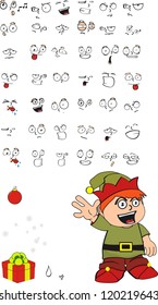 xmas gnomo kid cartoon set in vector format