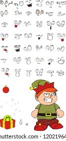 xmas gnomo kid cartoon set in vector format