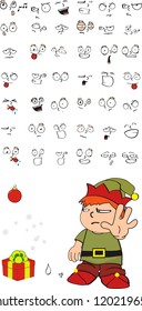 xmas gnomo kid cartoon set in vector format