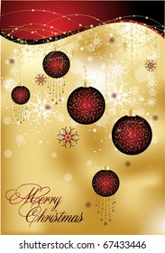 xmas greeting card with balls