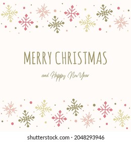 Xmas greeting card with snowflakes. Christmas design. Vector