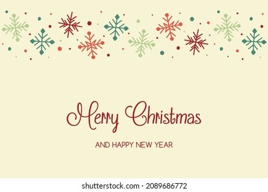 Xmas greeting card with snowflakes. Christmas design. Vector